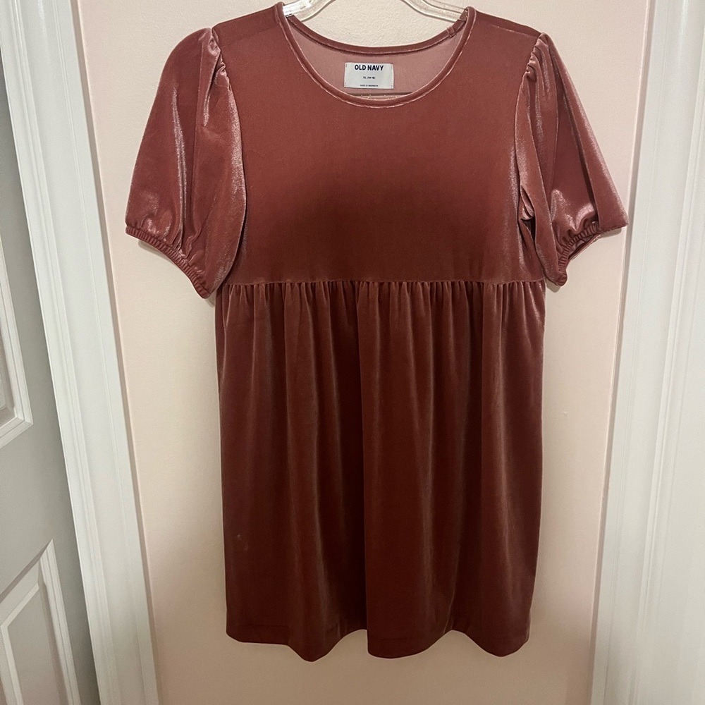 Old Navy Pink Babydoll Puff Sleeve Dress